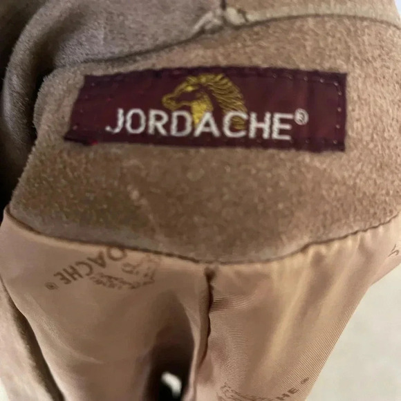 Vintage leather suede tan jordache open front blazer jacket - Picture 7 of 12